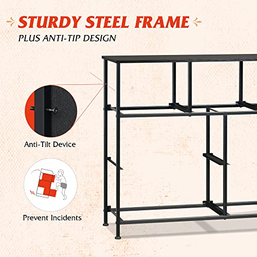 7 Drawer Dresser TV Stand with Metal Frame and Wood Top L369