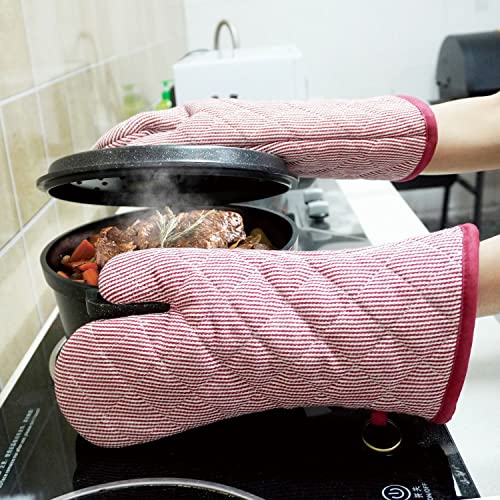 1 Pair 100% Cotton Heat Resistant Oven Mitts F560