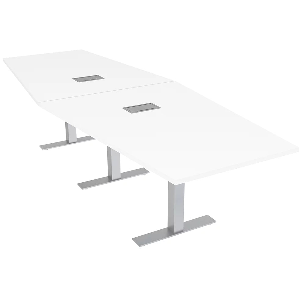 10 Person Modular Hexagon Conference Room Table Metal T Bases A289254