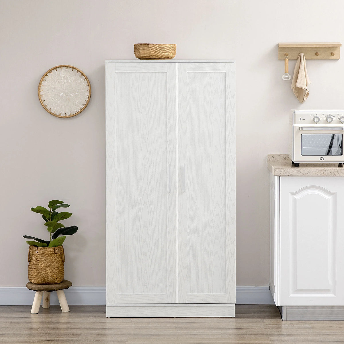 White 14-Tier Kitchen Pantry Storage Cabinet R6146