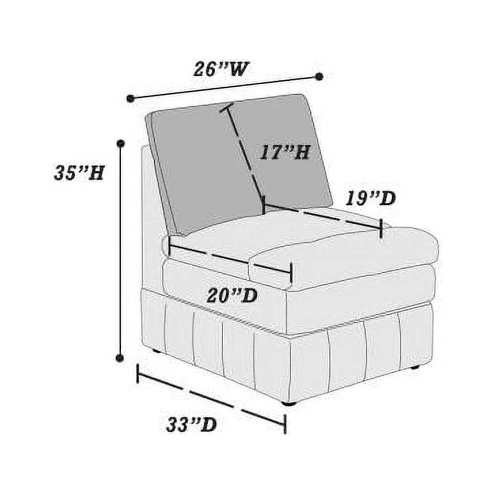 Armless Modular Sectional Sofa A3384