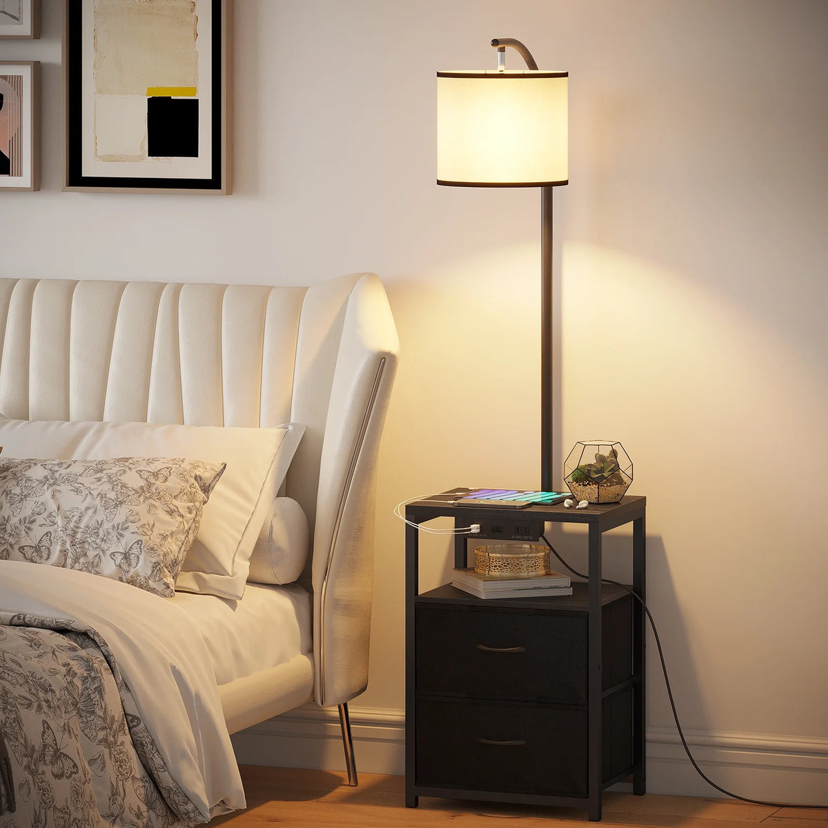 Floor Lamp with Table and Drawers T85069