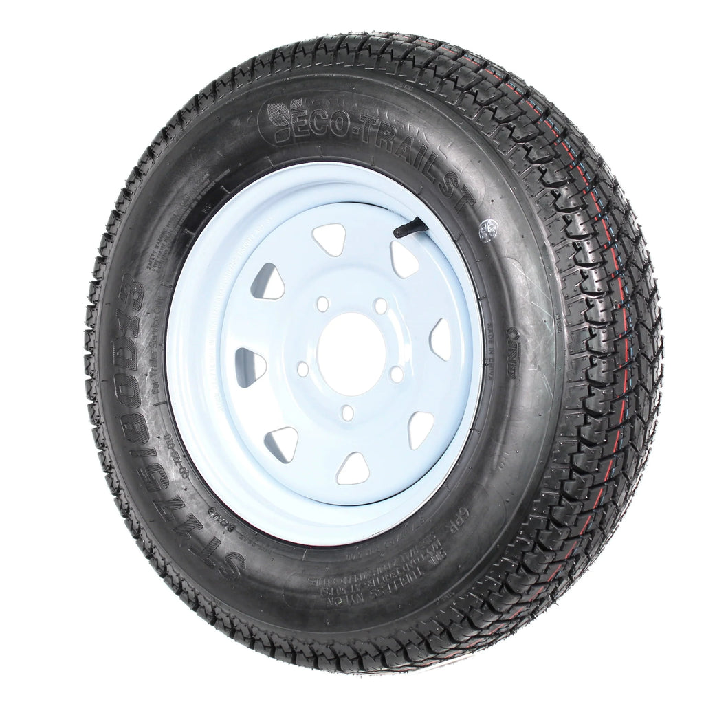 2-Pk Trailer Tire On Rim ST175/80D13 13 in. White Spoke Wheel S1320