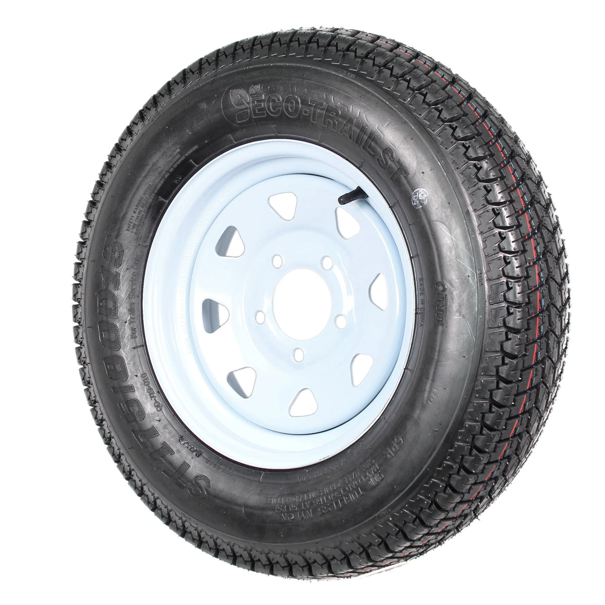 2-Pk Trailer Tire On Rim ST175/80D13 13 in. White Spoke Wheel S1320
