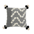 20" x 20" Hand-stitched Gray White Geometric Organic Cotton Pillow Cover S1205