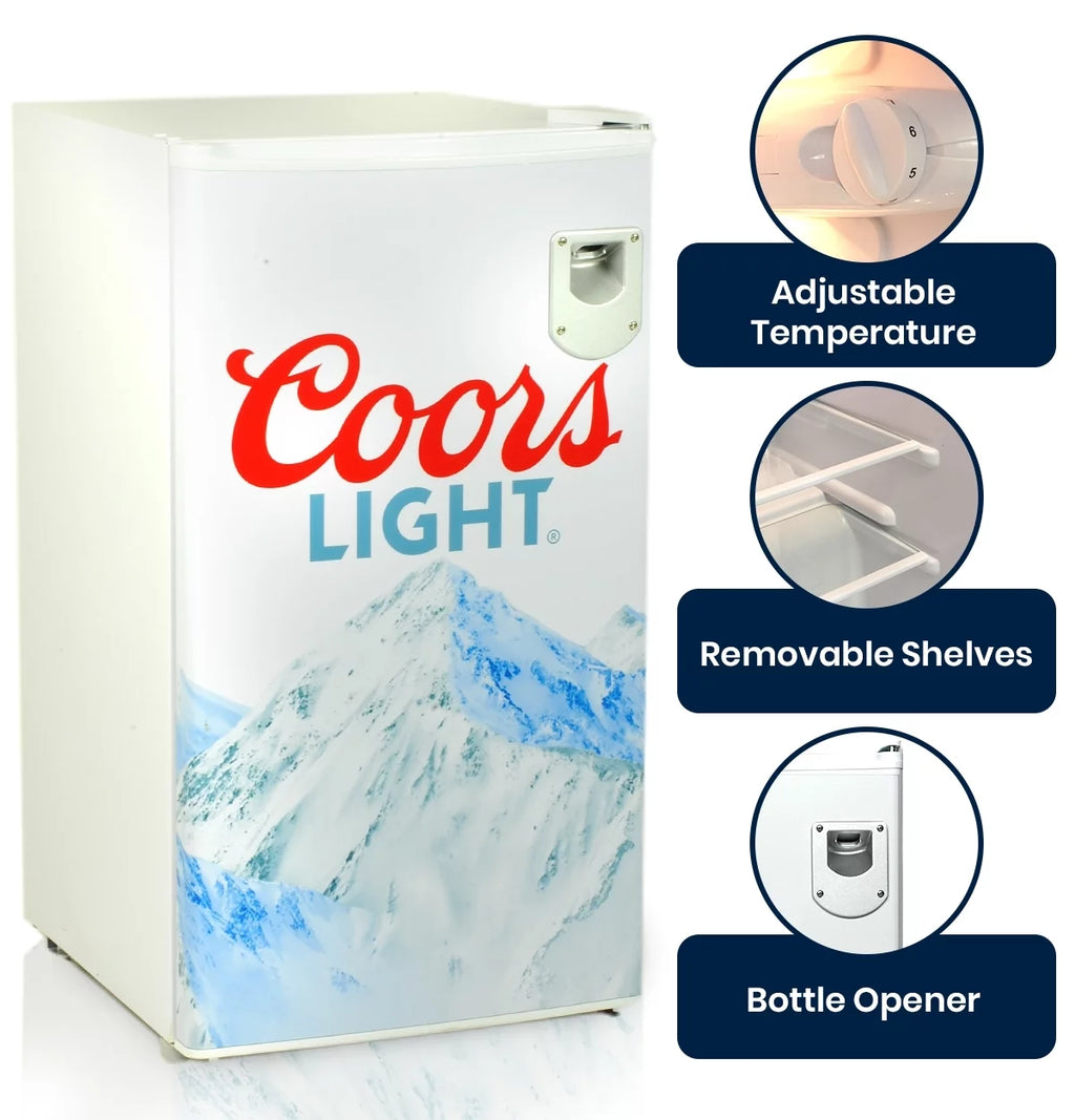 Compact Fridge with Bottle Opener, 90 L 3.2 Cubic Foot T847867