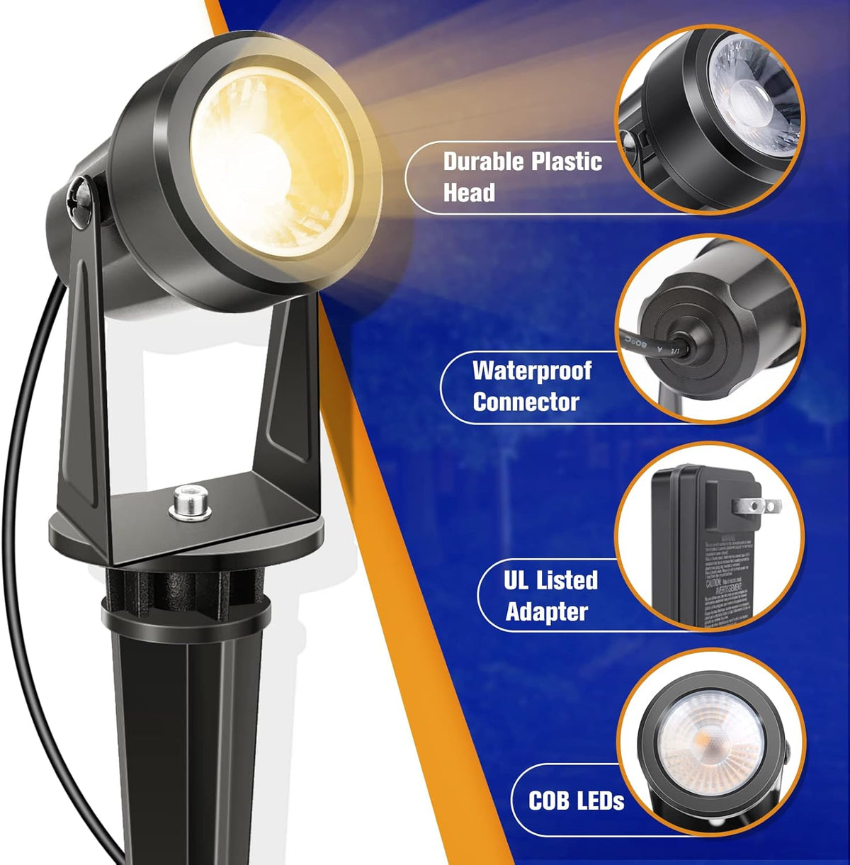 Warm White 12W Waterproof LED Landscape Lights 4 Packs I482705