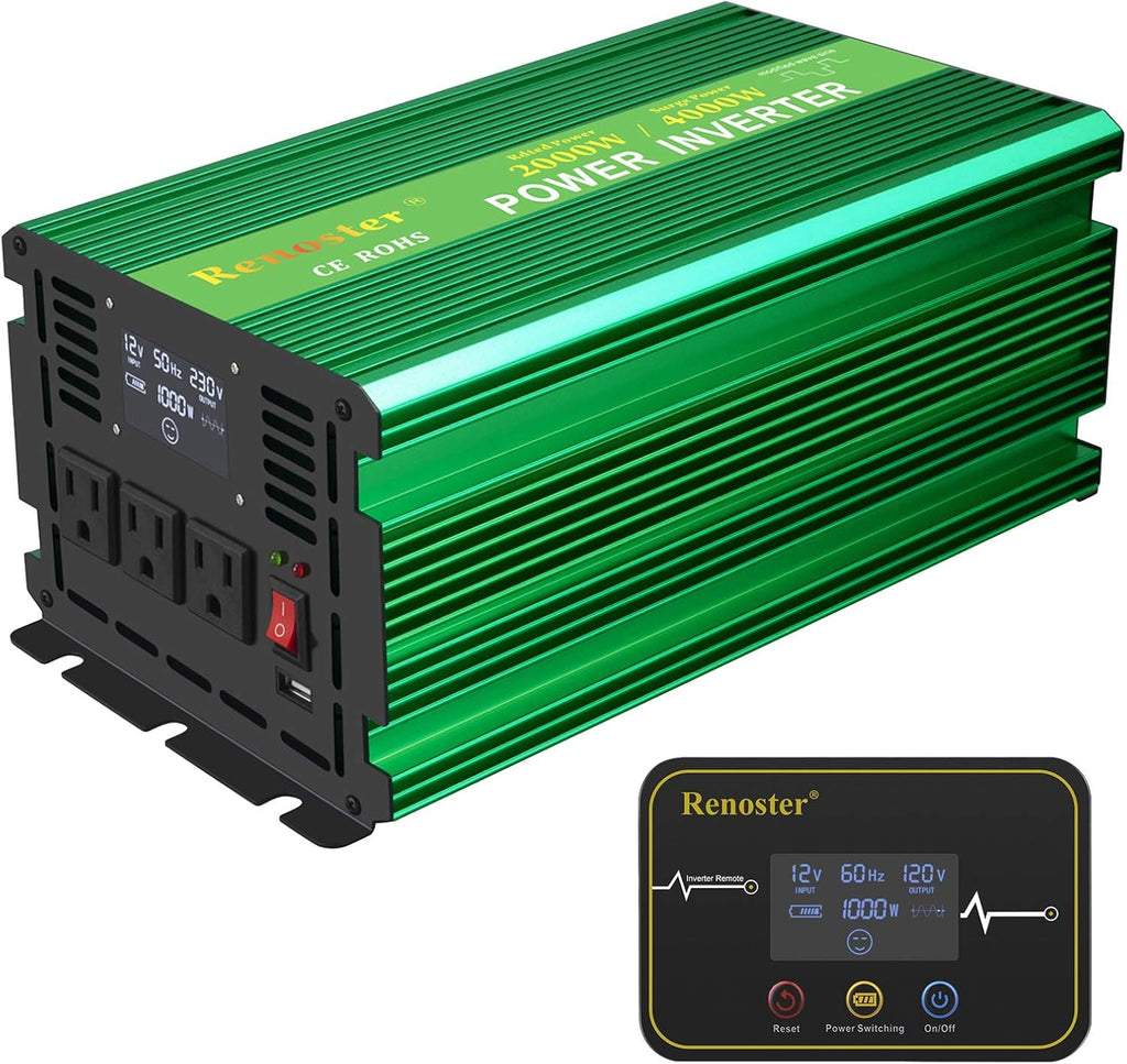 12V to 120V Modified Sine Wave Power Inverter with LCD Display 3000W C545481