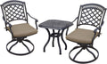3 Piece Cast Aluminum Patio Bistro Set with Swivel Rockers M842