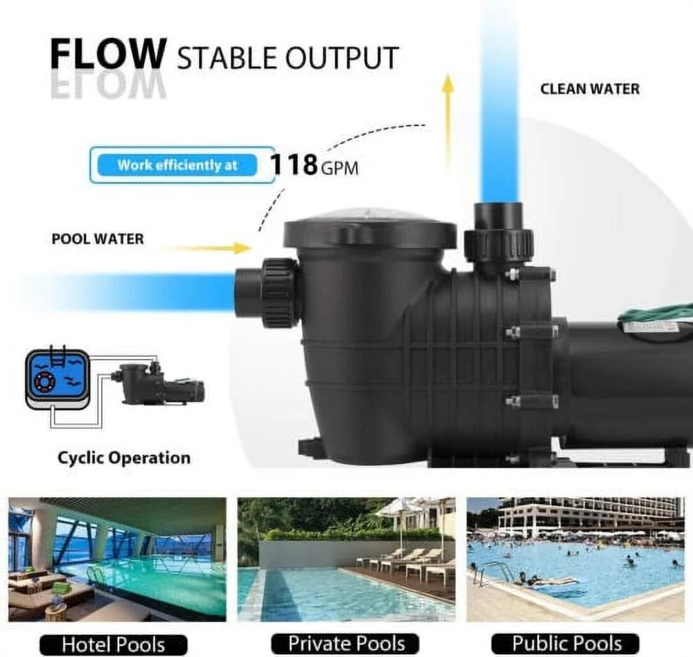 2.0HP Swimming Pool Pump with Strainer Filter A6301