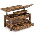 Lift Top Convertible Coffee Table with Drawers Black B1196