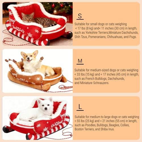 Red Small Washable Plush Dog Bed M880954