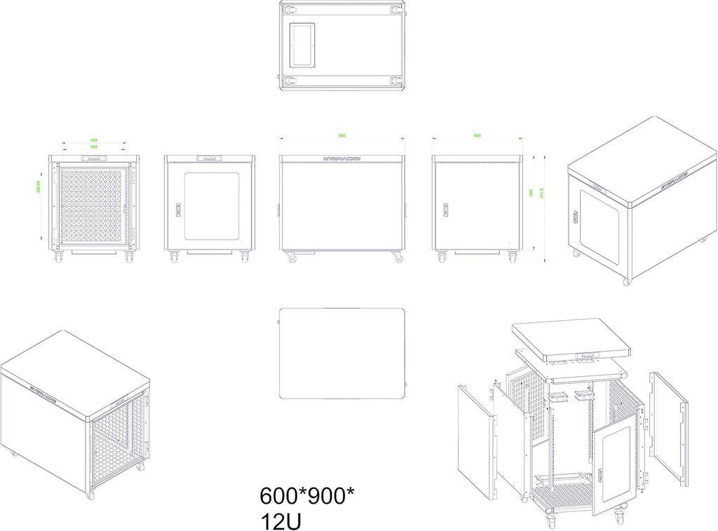 12U 35 inch Depth Soundproof Server Rack Cabinet Q27314