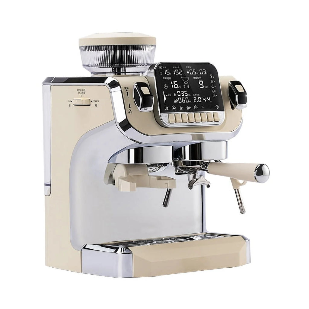 Espresso Machine with Milk Frother, Semi Automatic Coffee Machine with Grinder Q8181