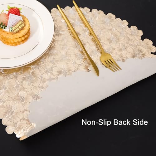 Gold Vinyl Placemats Set of 6 A529
