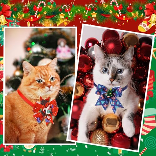 100 Pcs Adjustable Christmas Dog Bow Tie Collar N145
