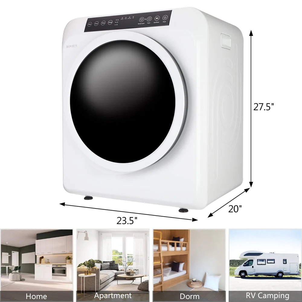 13.2LB Portable Front Load Laundry Dryer White S541