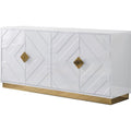 White Wood Sideboard with Gold Accents G52507