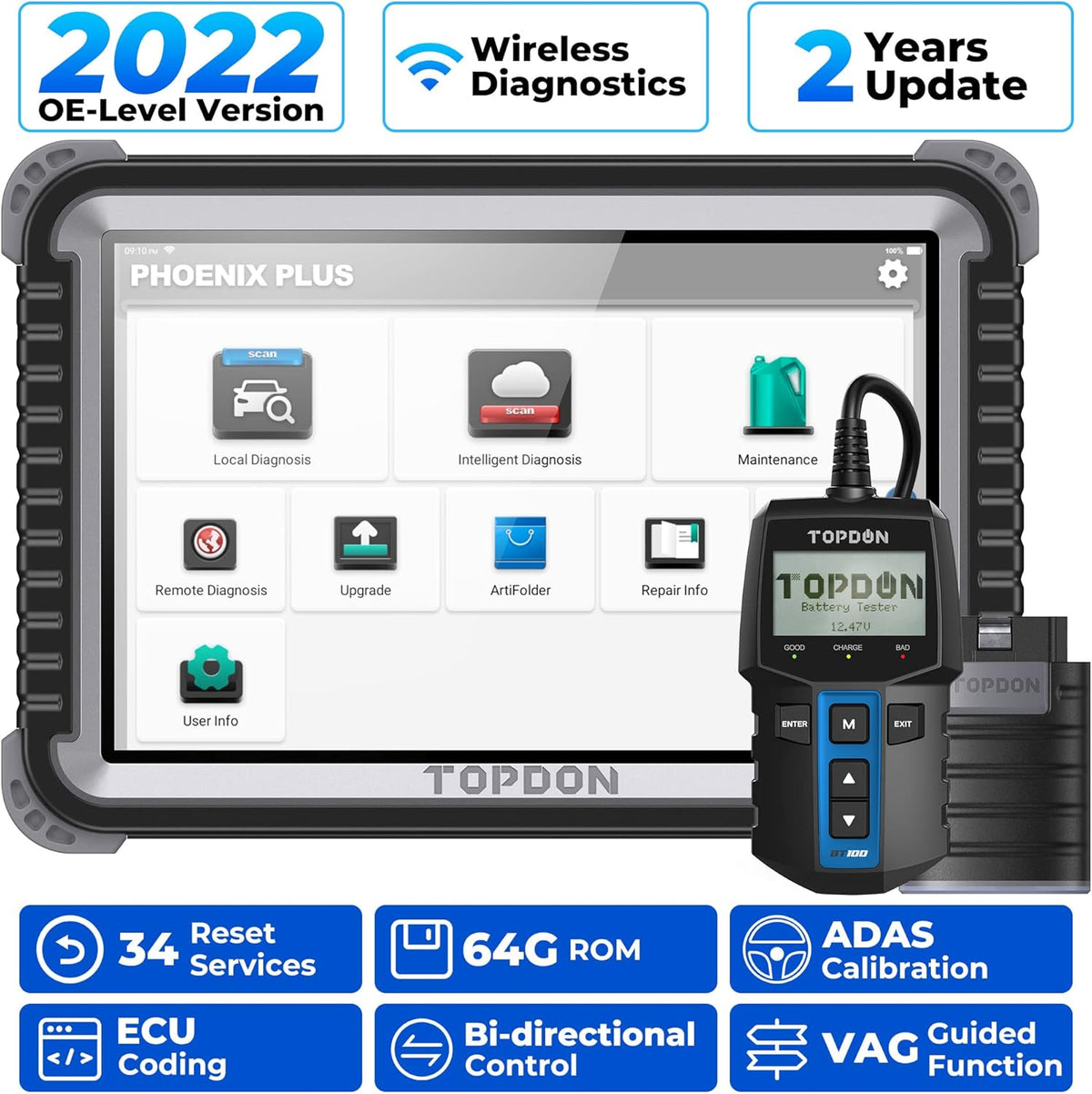 OBD2 Bidirectional Diagnostic Scanner with Battery Tester B890631