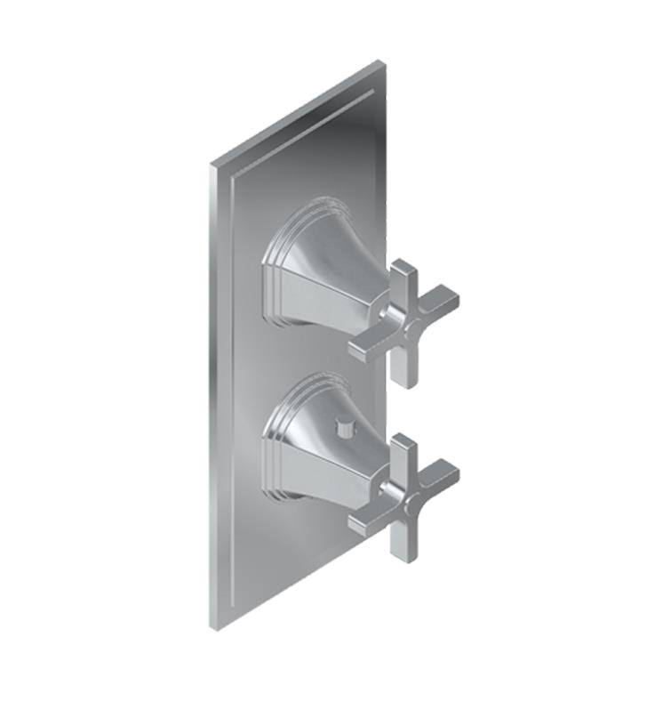 4 3/4x22 Two Hole Vertical Thermostatic Valve Trim Plate with Cross Handle in Olive Bronze P478859