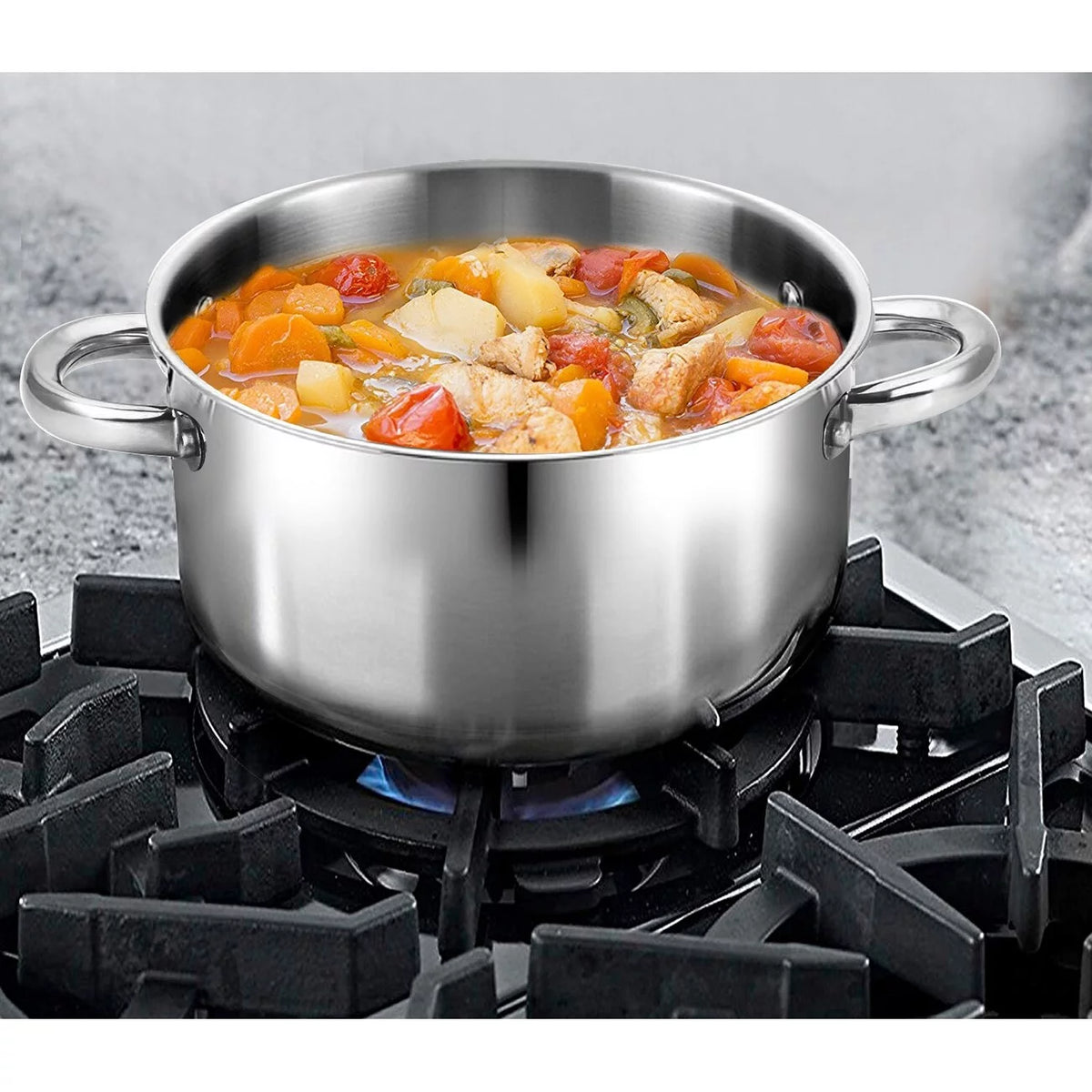 5-Quart Stainless-Steel Dutch Oven with Glass Lid B230450