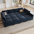 Dark Blue Sectional Sofa Bed with Storage N402974