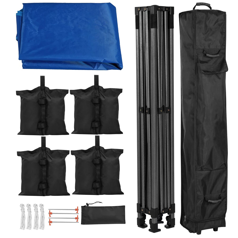 Adjustable 10' x 10' Pop-up Canopy with Wheeled Carry Bag, Blue S829750