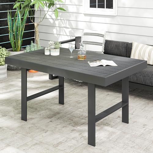 Aluminum Rectangle Metal Outdoor Coffee Table Black F76959