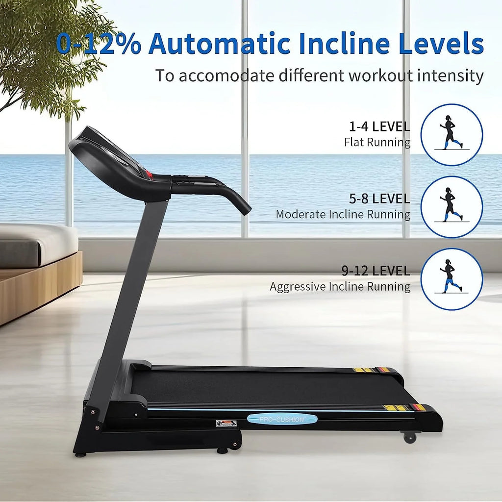 Folding Treadmill with 12-Level Automatic Incline G20869