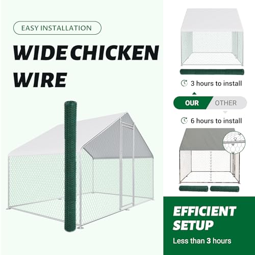 Large Metal Chicken Coop with Waterproof Cover Q7611