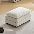 Beige Chenille 3-Seat Sectional Sofa with Ottoman I9201