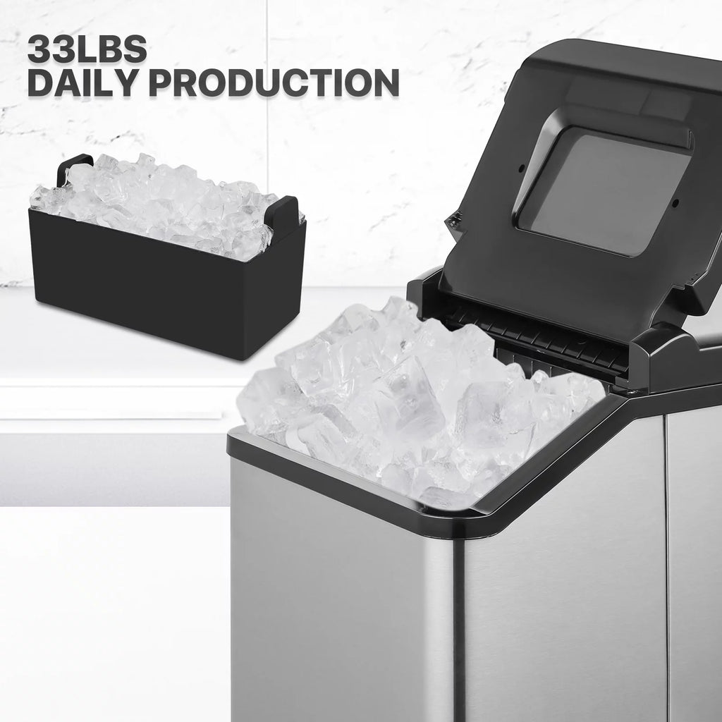 Countertop Ice Maker Machine with Basket and Scoop, Black V1187