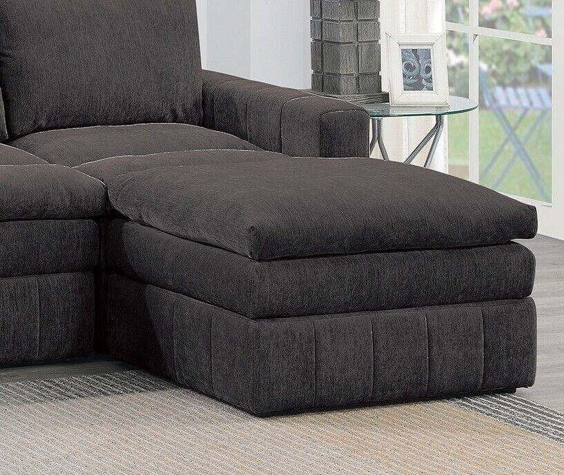 Plush Cushion 6pc Modular Sectional Set with Ottoman Y599