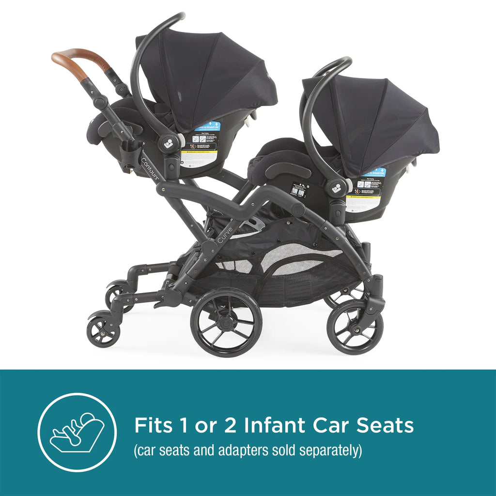 Black Double Tandem Stroller U747