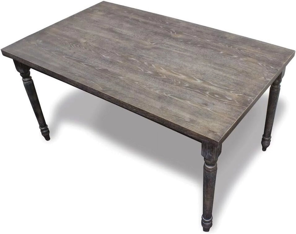 Grey Wood Veneer Distressed Dining Table D520