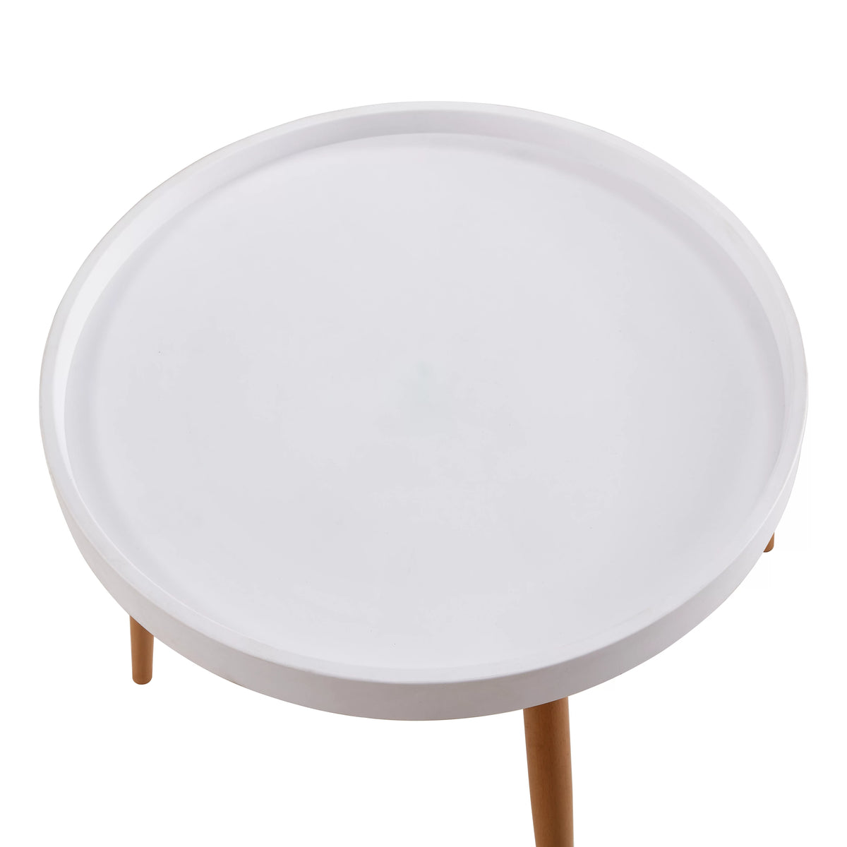 White MDF Top Wood Leg Coffee Table K3661