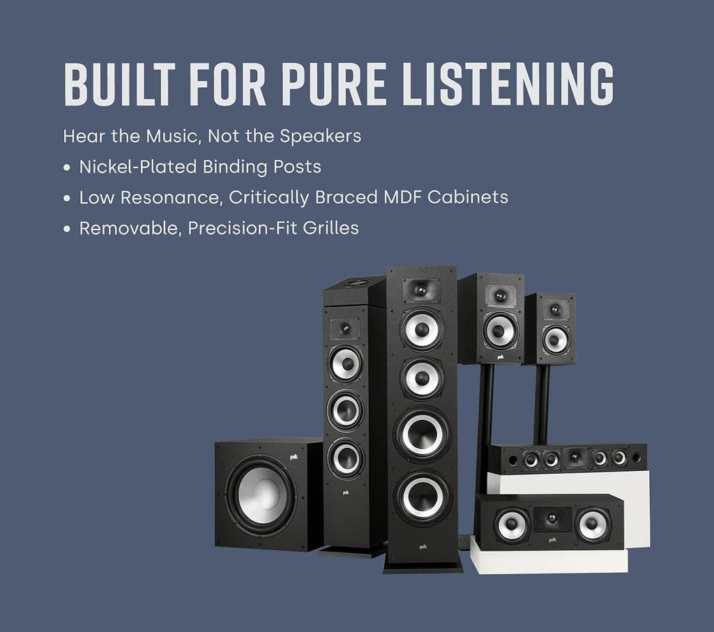 Powered Sub with 12 Dynamic Balanced Woofer & 100W Amplifier, Midnight Black O703