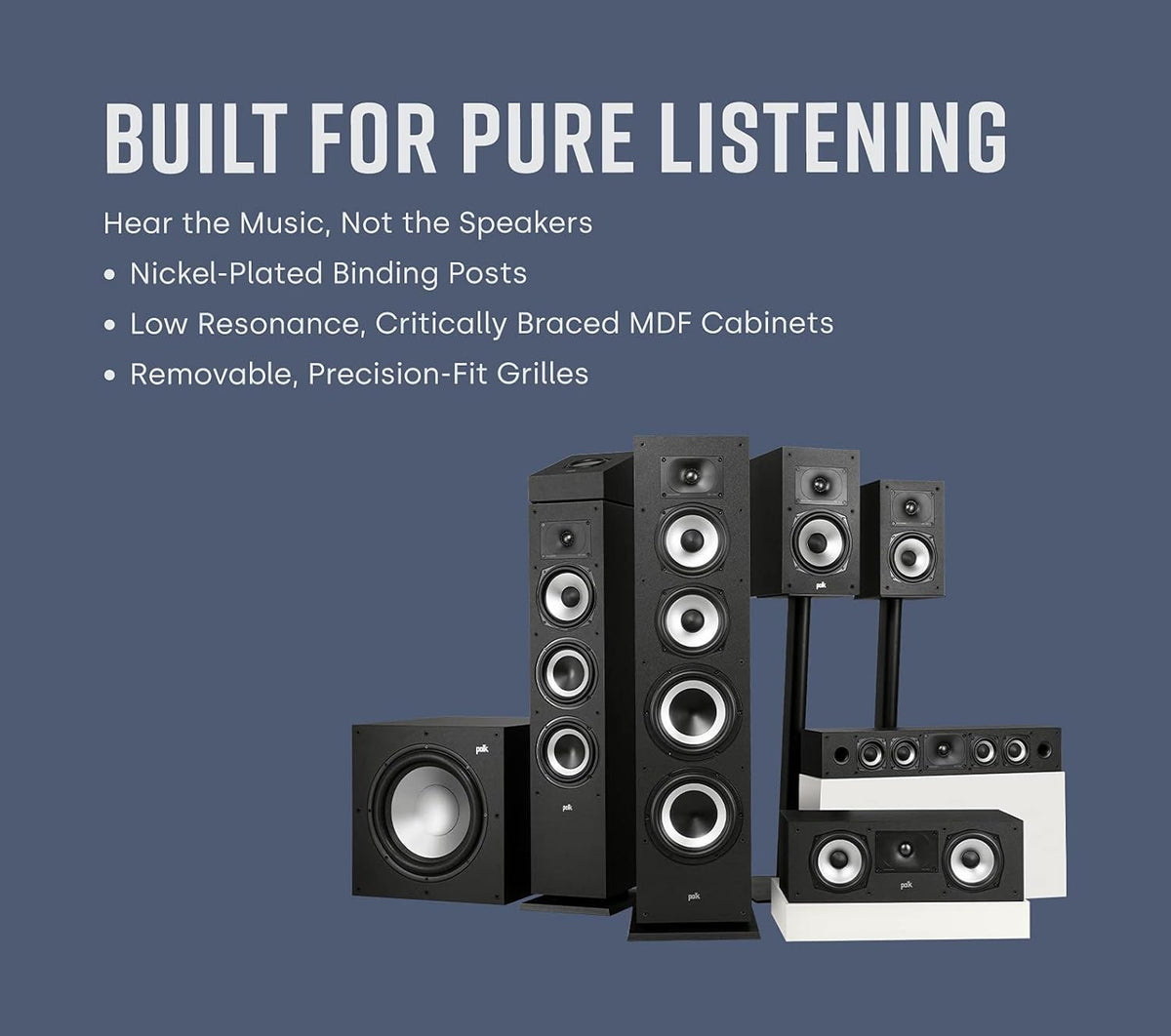 Powered Sub with 12 Dynamic Balanced Woofer & 100W Amplifier, Midnight Black O703