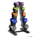 3, 5, 8, 10, & 12 lb Neoprene Hexagon Dumbbell Weight Set with Stand J937501