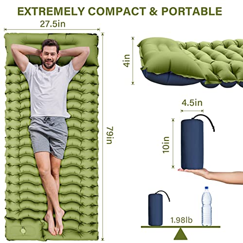 Ultralight Inflatable Camping Sleeping Pad with Pillow S648