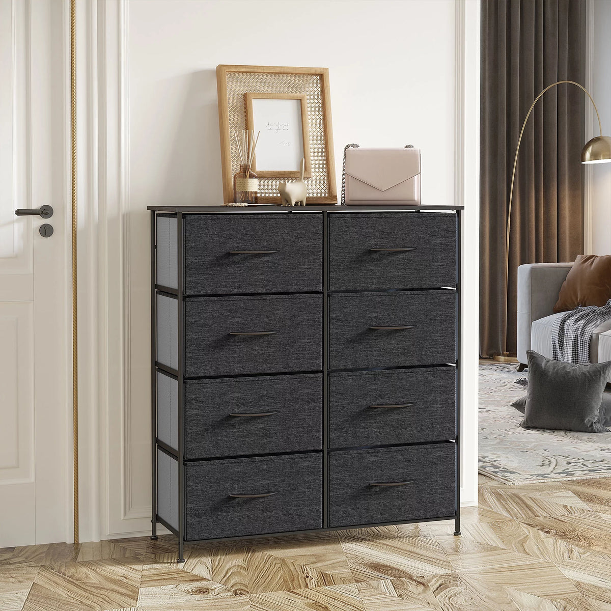Black Gray 8 Drawer Dresser K946126