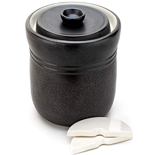 Ceramic Sauerkraut Pickling Crock with Weights 7L G1744