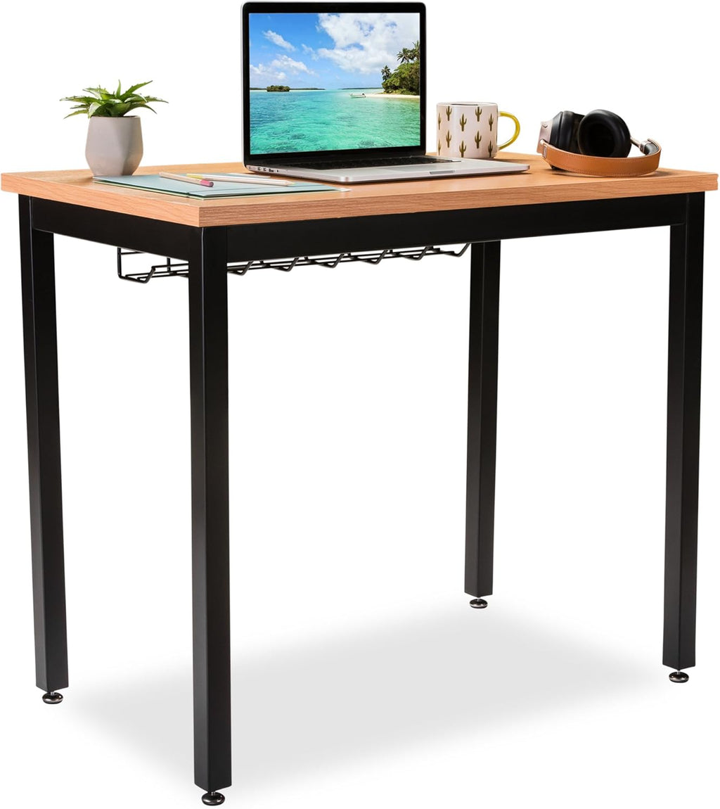 Black Computer Desk with Cable Management Tray J6173