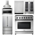 36 Gas Range, Range Hood, Microwave, Refrigerator, Dishwasher, Wine Cooler S36031