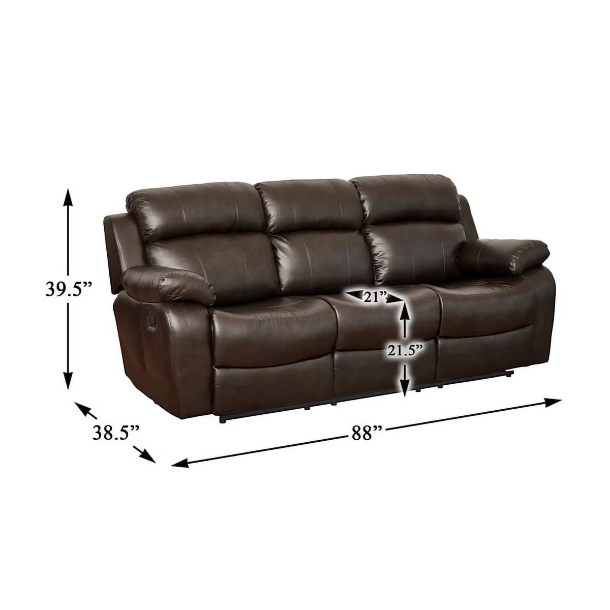 Brown Double Reclining Sofa with Cup Holders P656889