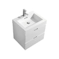 24 in. Wall Mount High Gloss White Bathroom Vanity J94573