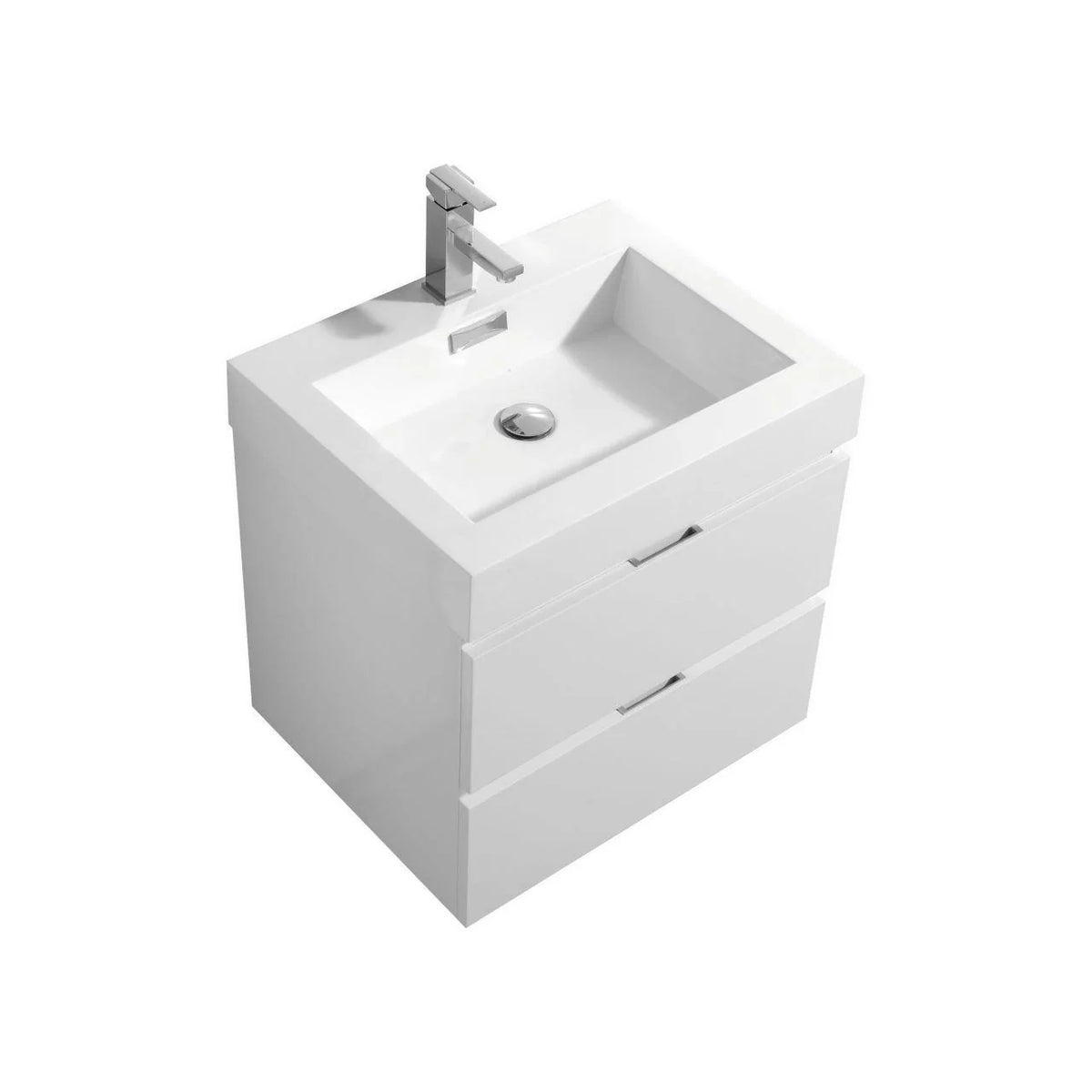 24 in. Wall Mount High Gloss White Bathroom Vanity J94573