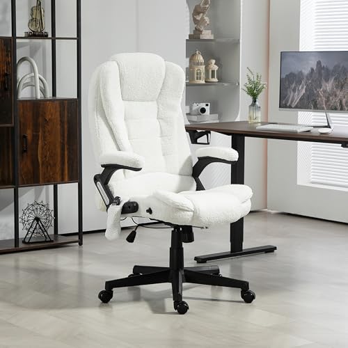 White Velvet High Back Reclining Office Chair with Remote X485327