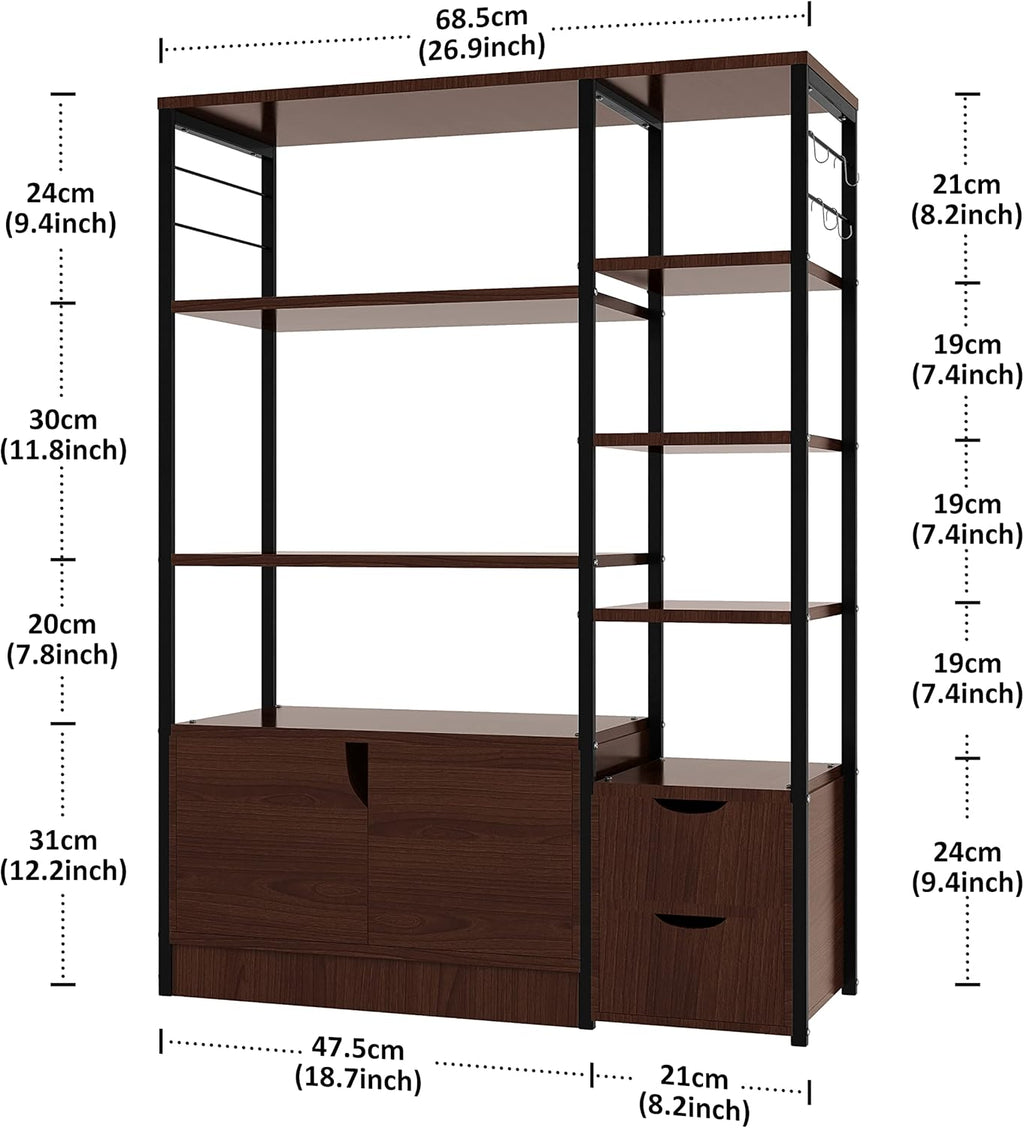 5-Tier Kitchen Baker's Rack with Hutch and Storage Cabinet Q15130