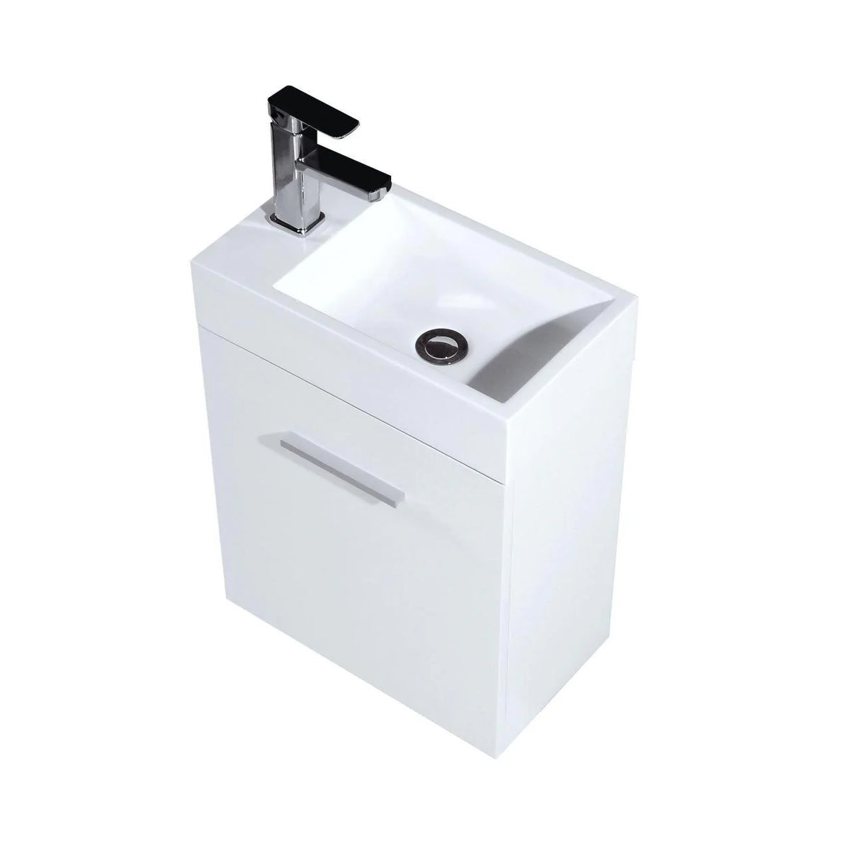 18 in. Wall Mount High Gloss White Bathroom Vanity A946